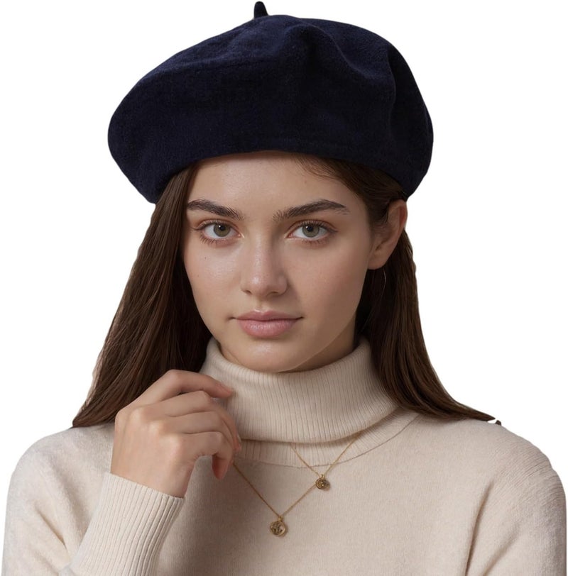 AURORAAEGIS French Beret Hats for Women - Classic Wool Beret Hats Soft Knit Winter Cloche for Daily Outfits - Image 1